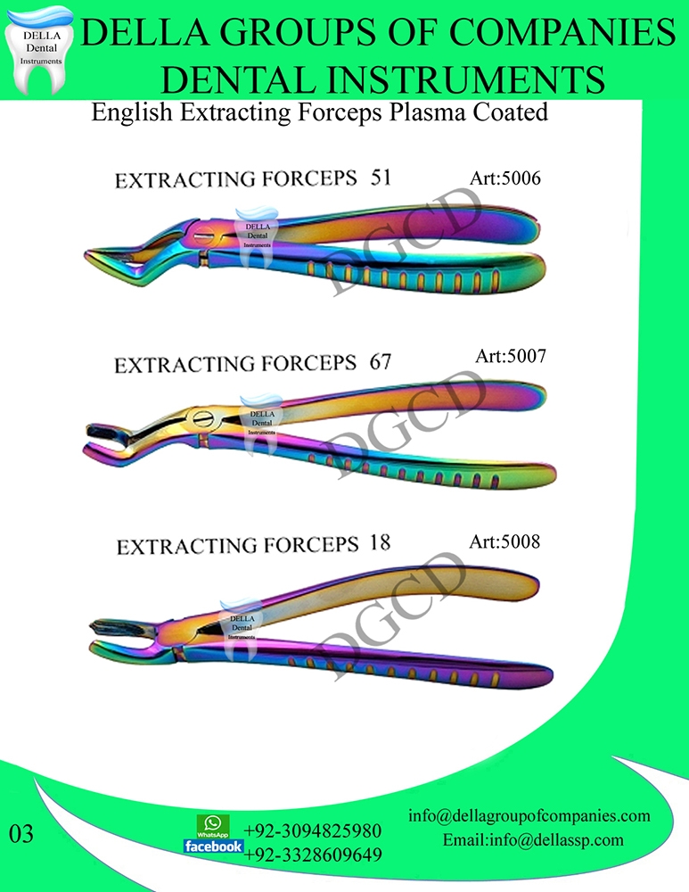 English Extracting Forceps Plasma Coated